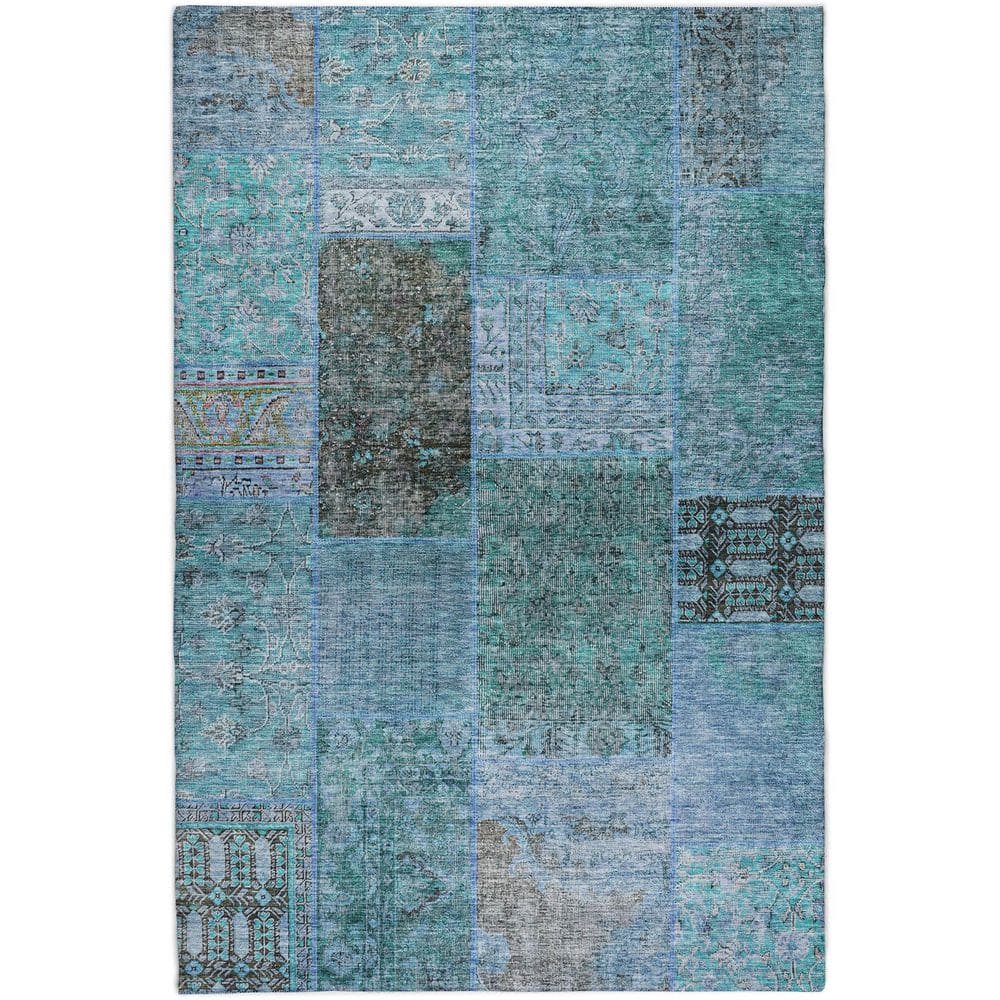 Dream Shag Premium Machine Washable Abstract ADS669 Teal 8 ft. x 10 ft. Area Rug price history on PriceWatchPro