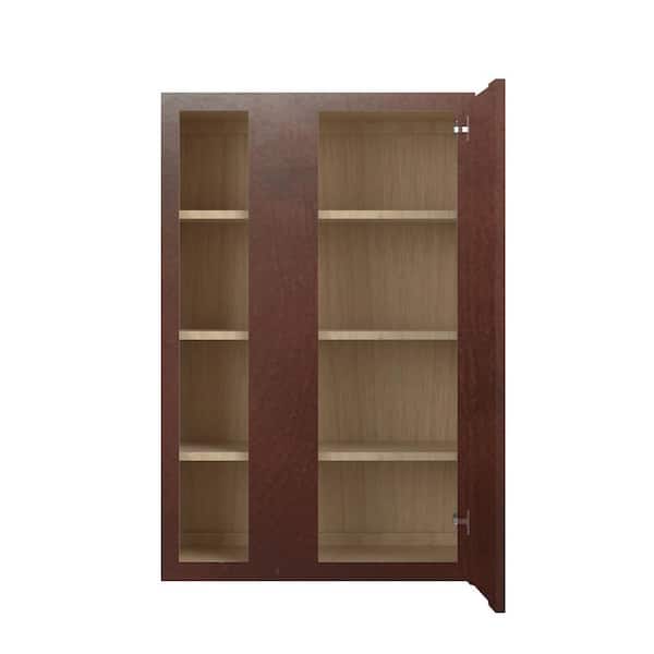 Charlotte Raised 36 in. W x 42 in. H x 12 in. D in Bordeaux Plywood Assembled Wall Corner Blind Cabinet