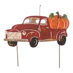 25 in. L Metal Rusty Truck Yard Stake or Standing Decor or Hanging Decor (KD, 3 Function)