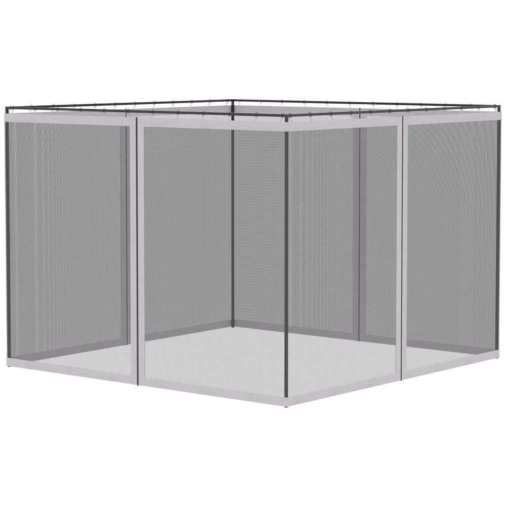 10 ft. x 13 ft. Gazebo Replacement Mesh Netting Sidewalls Zippers for Patio