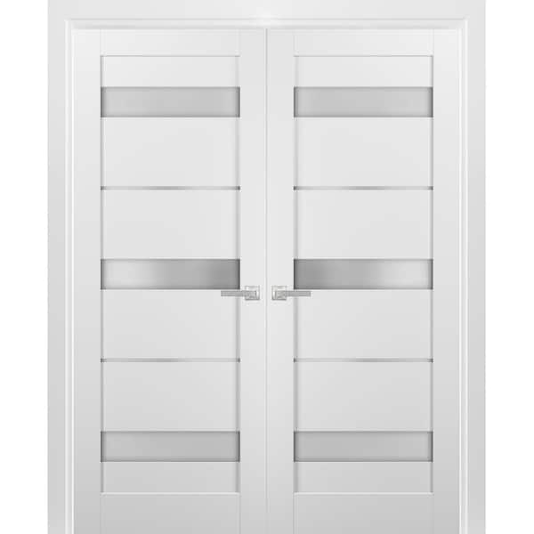 Sartodoors 4055 48 in. x 84 in. Single Panel White Finished Pine Wood Interior Door Slab with Hardware