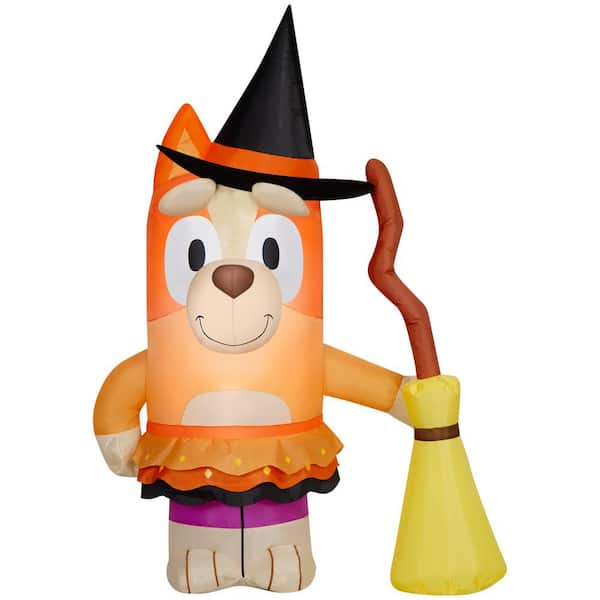 Unbranded 3.5 ft. Tall Halloween Inflatable Airblown-Bingo as Witch-Bluey