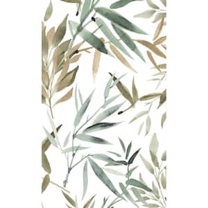 Forest Textured Bamboo Leaves Tropical Paste the Wall Double Roll Wallpaper 57  sq. ft.