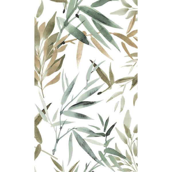 Walls Republic Forest Textured Bamboo Leaves Tropical Paste the Wall Double Roll Wallpaper 57  sq. ft.