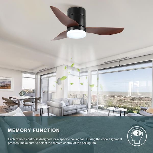 36 in. Brown Indoor Ceiling Fan with Light Remote Control, Quiet DC Motor 3 ABS Blade Ceiling Fans 6 Speed Levels