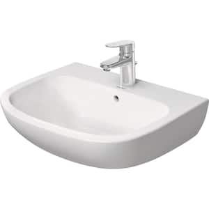 D-Code 23.63 in. Oval Wall Mount Bathroom Sink in White