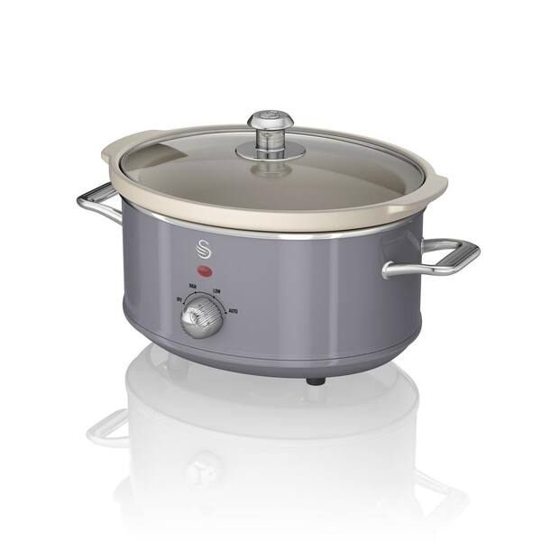 Swan Retro 3.7 Qt. Grey Slow Cooker