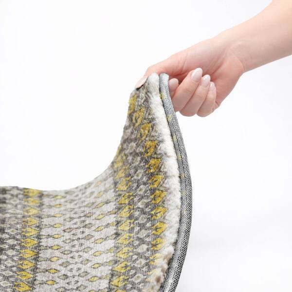 Dream Shag Premium Machine Washable Abstract ADS72 Gray 2 ft. x 7 ft. Runner Rug