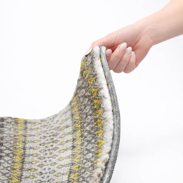Dream Shag Premium Machine Washable Abstract ADS72 Gray 8 ft. x 10 ft. Area Rug