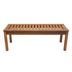4 ft. Natural Oil Finish Wooden Indoor/Outdoor Backless Bench, Home Patio Garden Deck Seating