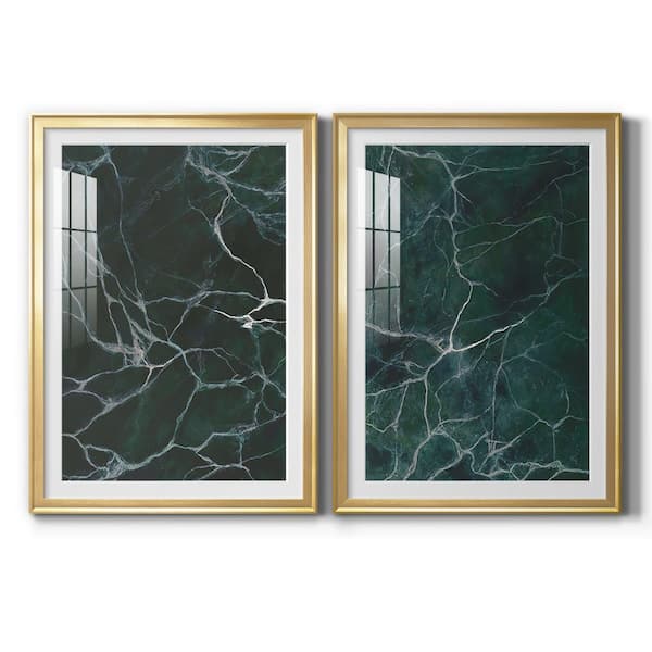 Wexford Home Jade Marble I By Wexford Homes 2-Pieces Framed Abstract Paper Art Print 26.5 in. x 36.5 in.