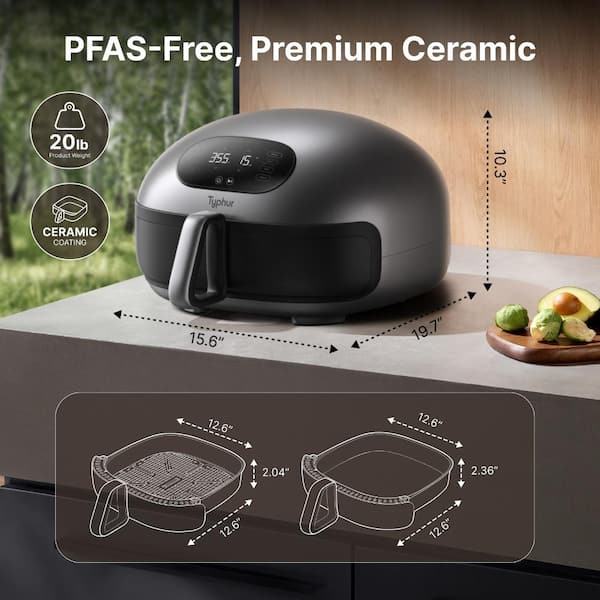 Typhur Dome 2 Self-Clean Air Fryer with Dual Heating,Fits 12&quot