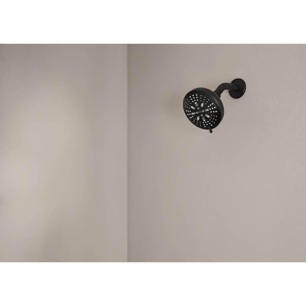 Hydro Energetix Matte Black 5-Inch 8-Spray Wall-Mounted Showerhead