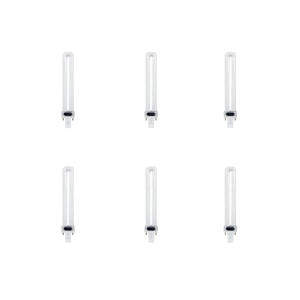 Feit Electric 13-Watt Equivalent PL CFLNI Twin Tube 2-Pin Plug-in GX23 Compact Fluorescent CFL Light Bulb, Bright White 3500K (6-Pack)