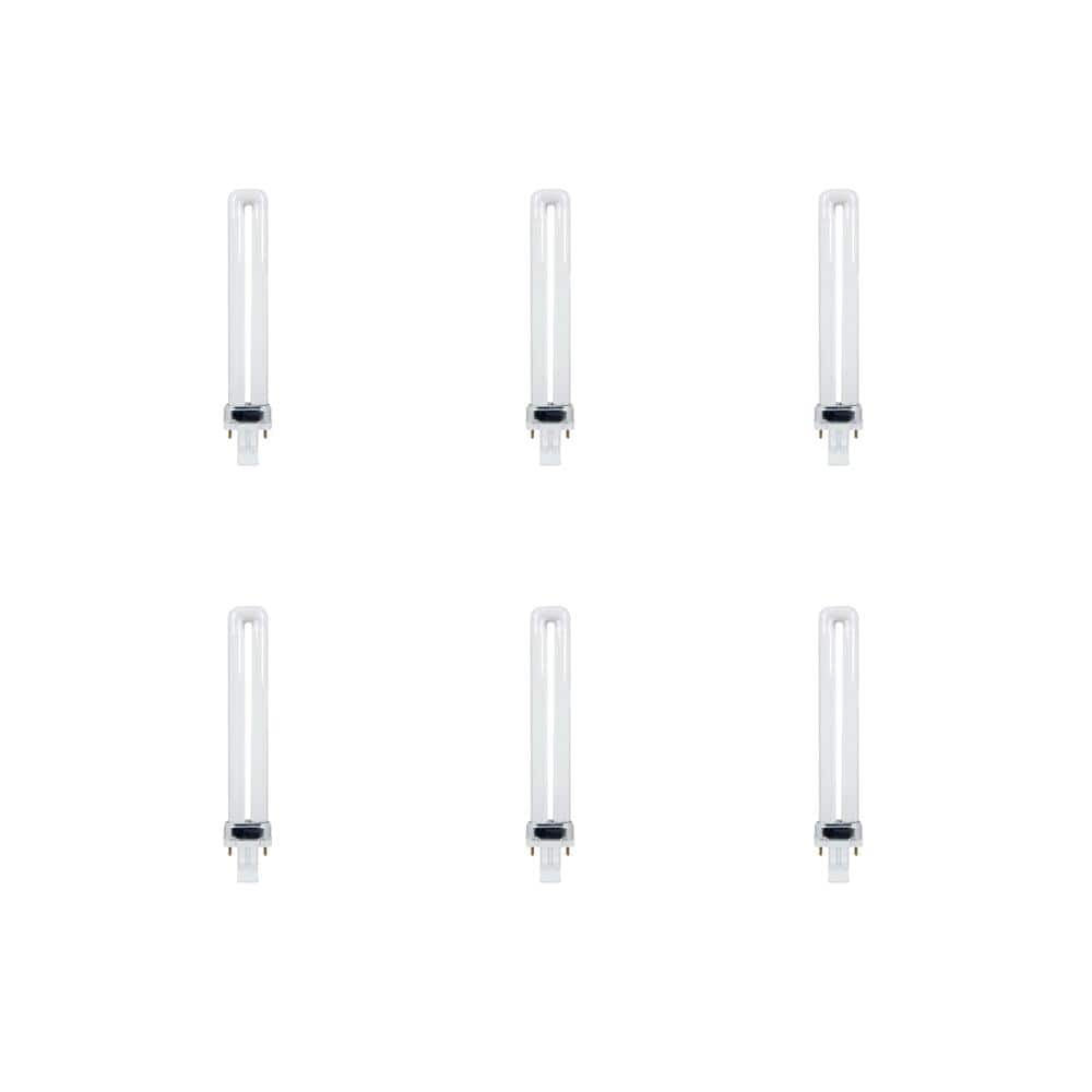 13-Watt Equivalent PL CFLNI Twin Tube 2-Pin Plug-in GX23 Compact Fluorescent CFL Light Bulb, Bright White 3500K (6-Pack) price history on PriceWatchPro