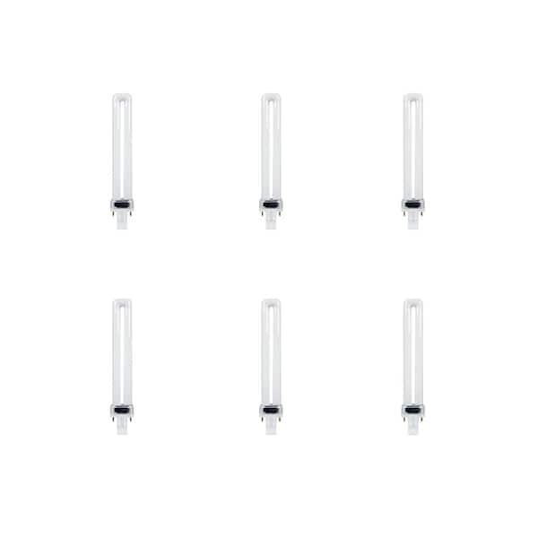 Feit Electric 13-Watt Equivalent PL CFLNI Twin Tube 2-Pin Plug-in GX23 Compact Fluorescent CFL Light Bulb, Bright White 3500K (6-Pack)