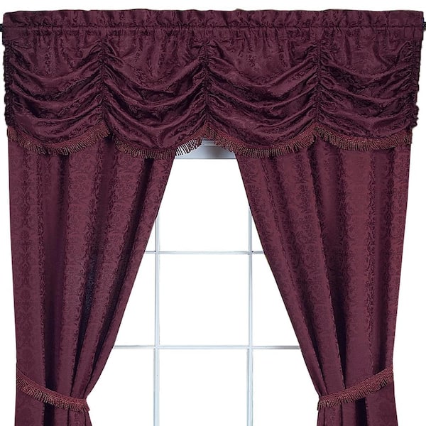 window in a bag 5 pc.window curtain set with Austrian valance Burgundy panache 