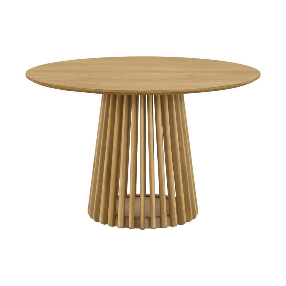 Natural Oak Round Dining Set with Paper Cord Seats