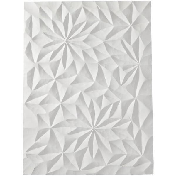 CosmoLiving by Cosmopolitan Wood White Carved Geometric Wall Decor