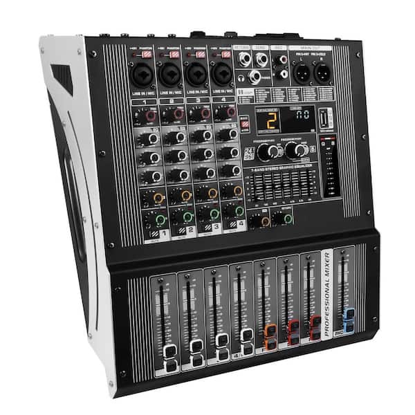 EX4 Series 4-Channel Stereo Audio Mixer Amplifier with 99 DSP Effects Bluetooth 48-Volt Phantom Power in Black