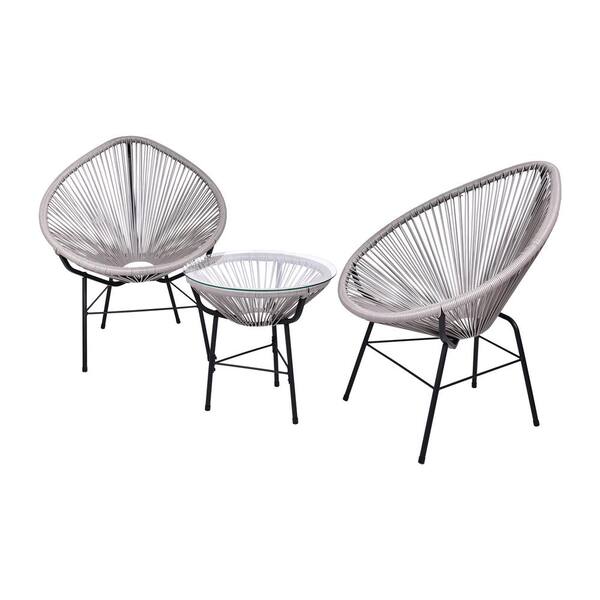 egg chair bistro set grey