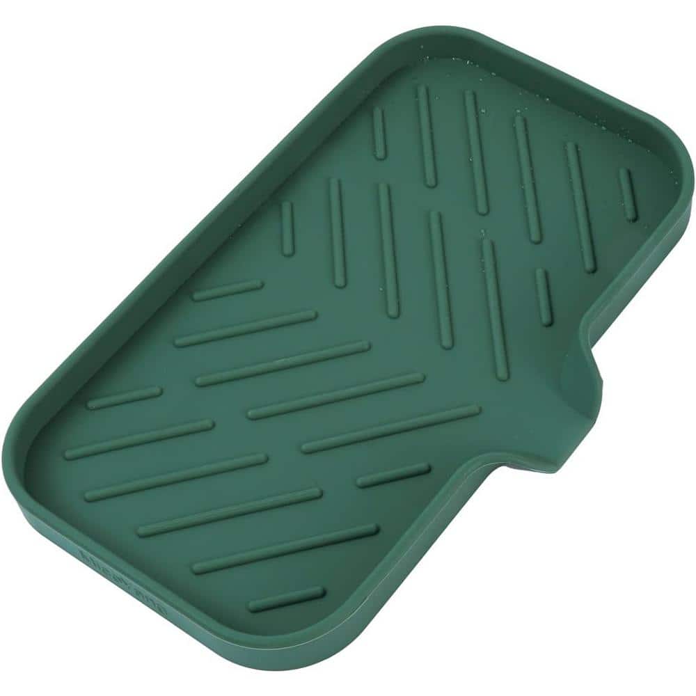 9.6 in. Silicone Bathroom Soap Dishes with Drain and Kitchen Sink Organizer