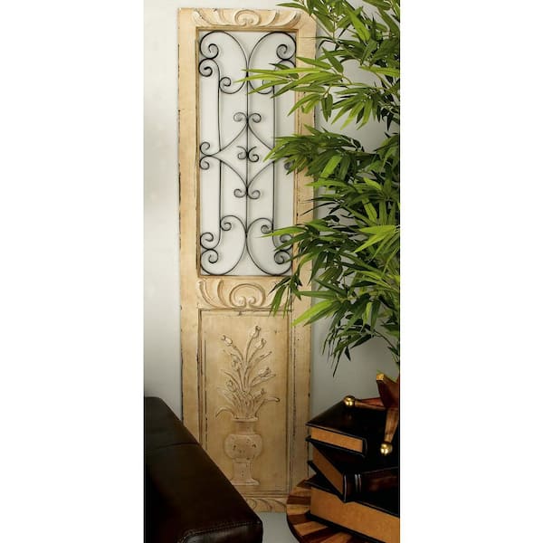 Litton Lane 16 in. x 62 in. Ivory Fir Decorative Wall Panel