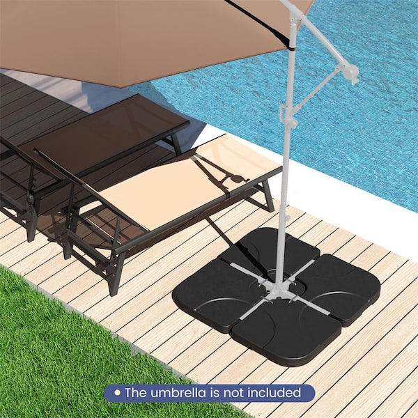 14 lbs. Plastic Offset Patio Umbrella Base in Black