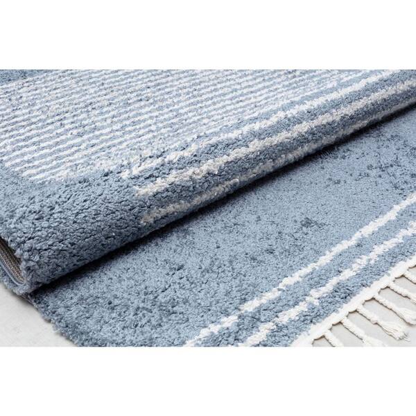 Rugs America Bennett 2 X 8 (ft) Snow Veil Indoor Stripe Runner Rug in the  Rugs department at