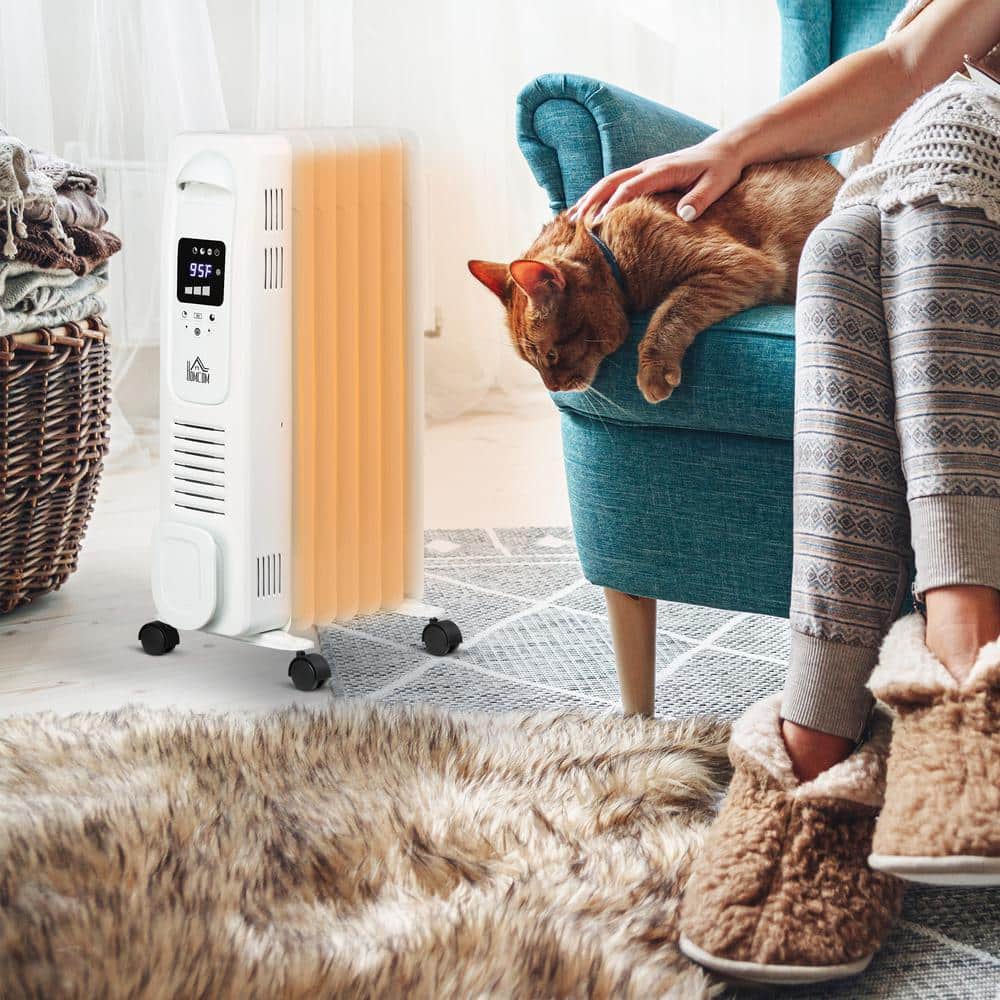 White 25.25" Electric Freestanding Space Heater with Remote