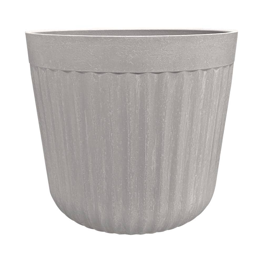 Arlington Fluted Medium Ghost Resin Self-Watering Round Planter (15 in. L x 15.1 in. W x 15 in. H) price history on PriceWatchPro