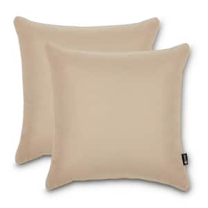 Montlake FadeSafe 20 in. x 20 in. x 8 in. Indoor/Outdoor Accent Throw Pillows in Antique Beige (2-Pack)