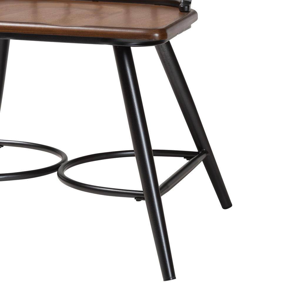 Longford Black Metal and Wood Dining Chair Set