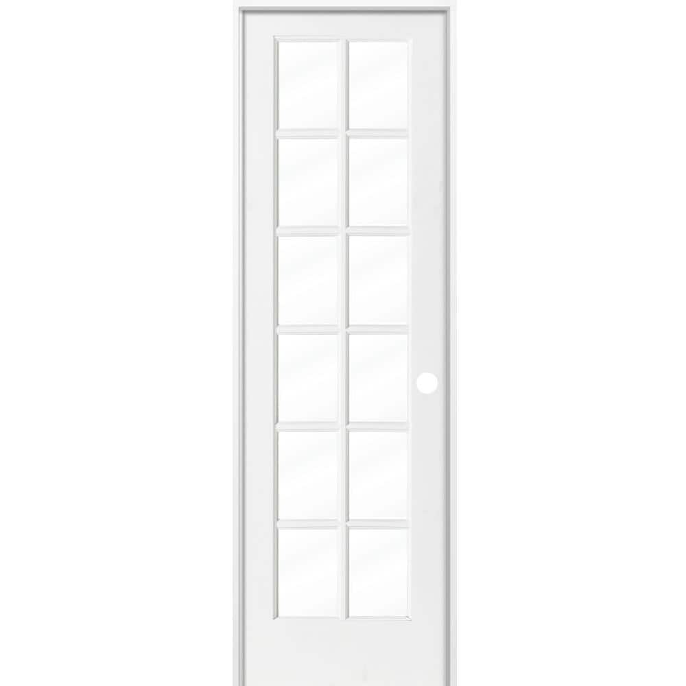 28 in. x 96 in. 12-Lite Solid Hybrid Core MDF Primed Clear Left-Hand Composite Single Prehung Interior Door price history on PriceWatchPro