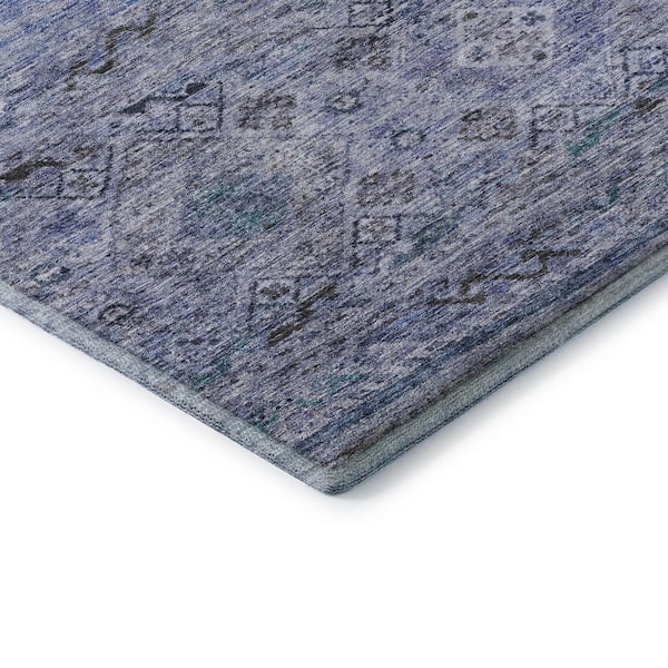 Mayfield Premium Machine Washable Abstract AMF1219 Blue 8 ft. x 10 ft. Area Rug