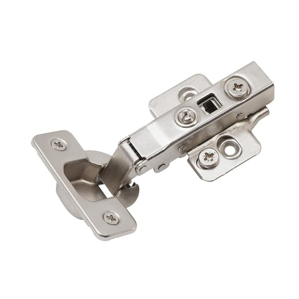 2-Pack Nickel Full Overlay Frameless Self Close Euro Concealed Cabinet Hinges