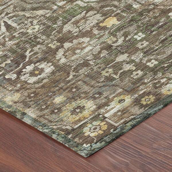 Chantille Machine Washable Indoor/Outdoor Abstract ACN2782 Chocolate 2 ft. x 7 ft. Runner Rug