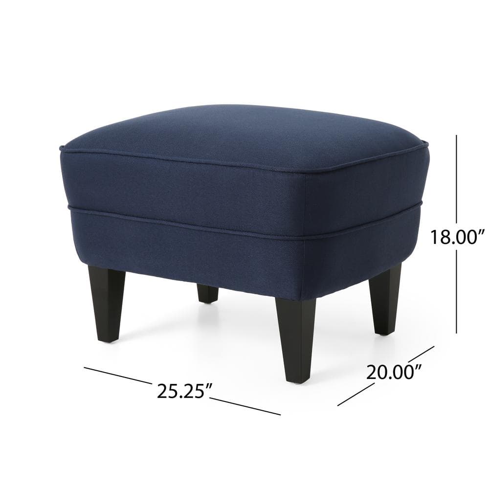 Dark Brown and Blue Handcrafted Wood Club Chair with Flared Arms