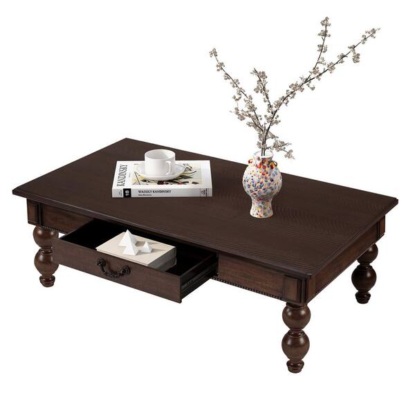 Noble House Hartwin Vintage 47 in. Espresso Finish Rectangle MDF