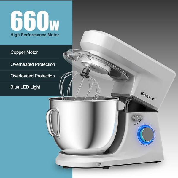 VIVOHOME 7.5 qt. 6-Speed Champagne Tilt-Head Electric Stand Mixer wiith  Accessories and ETL Listed X002E6QWWJ - The Home Depot