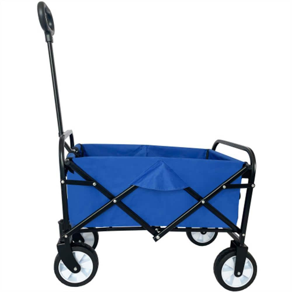 2 cu. ft. Blue Steel Outdoor Garden Cart Multi-Purpose Micro ...