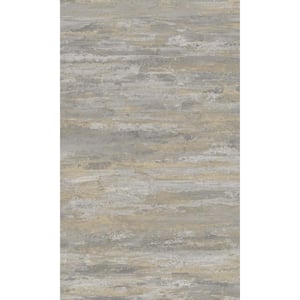Grey Brushstroke Abstract Metallic Print Non-Woven Non-Pasted Textured Wallpaper 57 sq. ft.