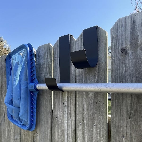 FORGERIGHT 3/4 in.to 1-1/8 in. Aluminum Fence Hook Set, Black