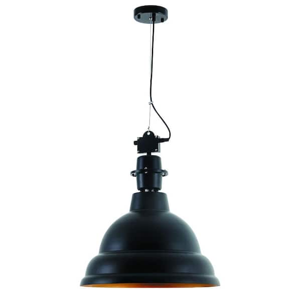 Elegant Lighting Industrial 1-Light Black Pendant Lamp