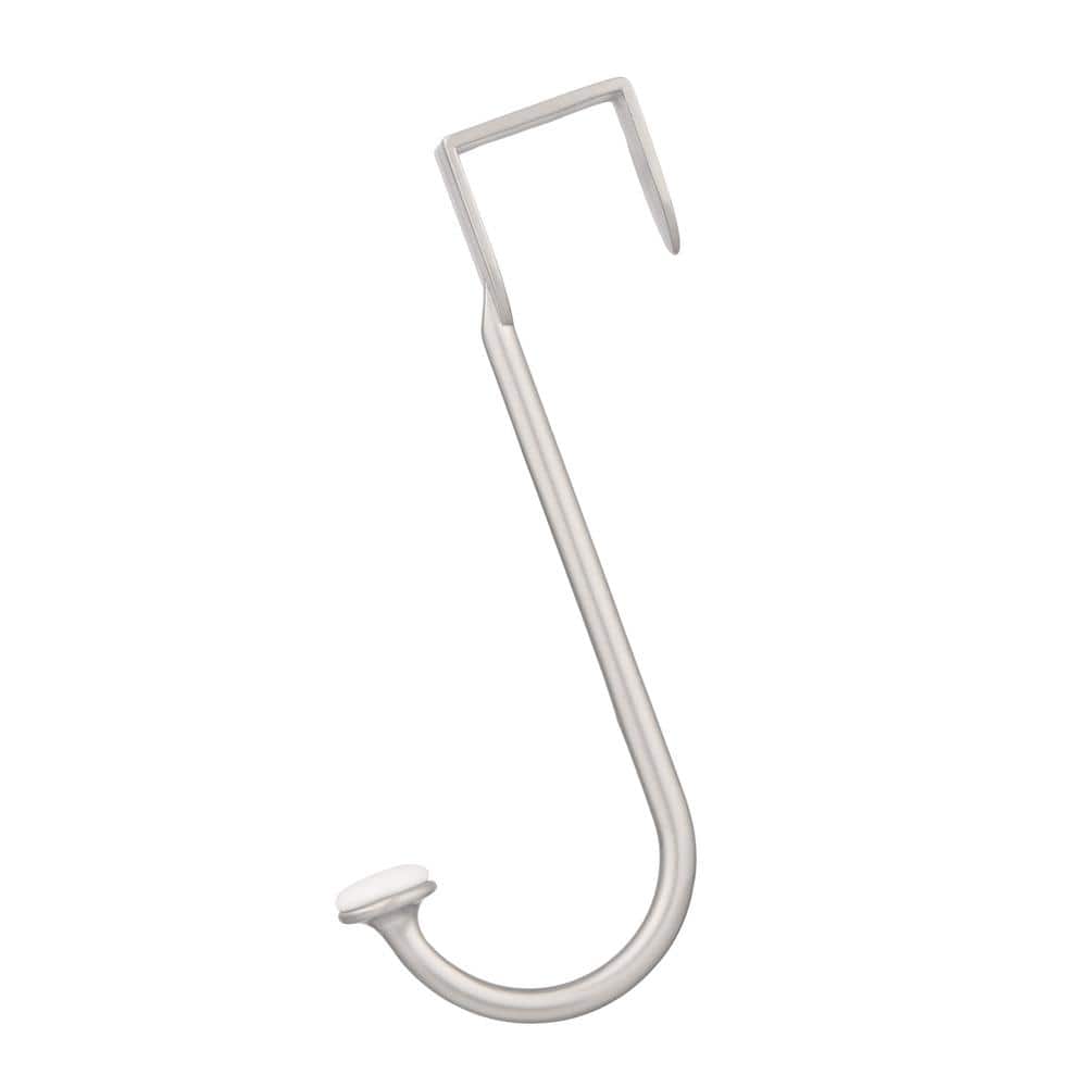 Satin Nickel Over-the-Door Hook with Ceramic Insert