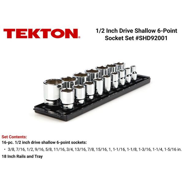 1/2 in. Drive 6-Point Socket Set (16-Piece)