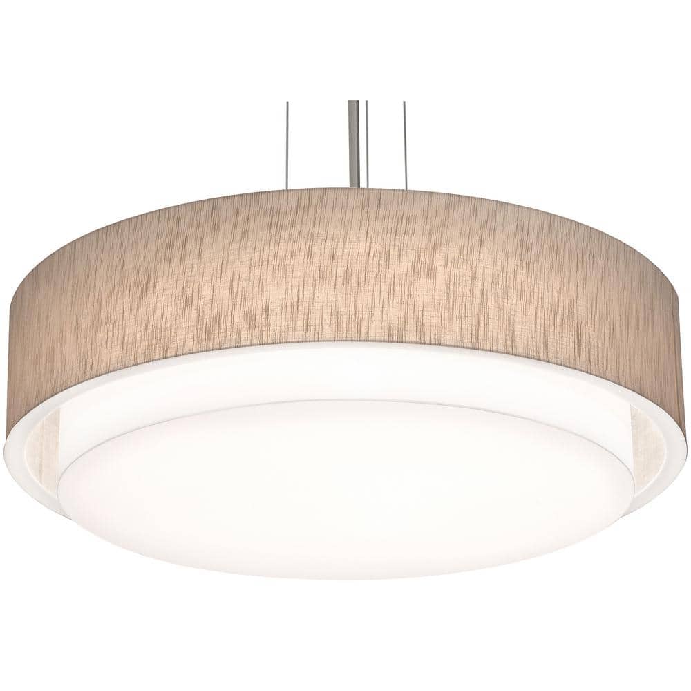 AFX 25 Watt 4 Light Satin Nickel Jute White Shaded Pendant Light with Fabric Shade SAP3244MBSN JT The Home Depot