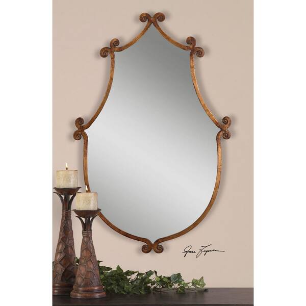 Global Direct 37 in. x 24 in. Gold Metal Framed Mirror