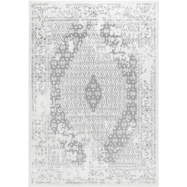 nuLOOM Magee Medallion Gray 3 ft. x 5 ft. Area Rug