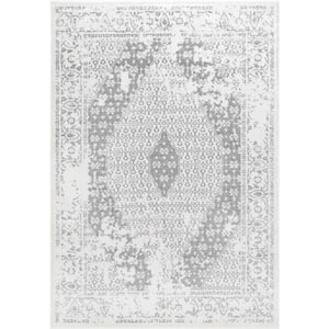Magee Medallion Gray 7 ft. x 9 ft. Area Rug